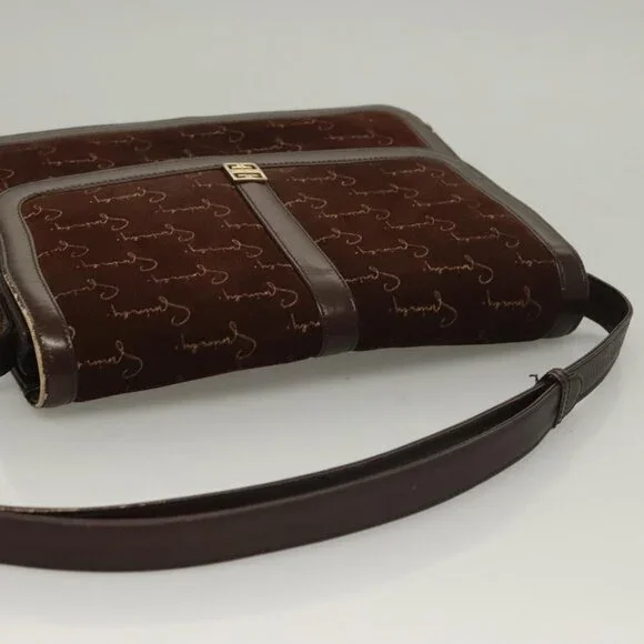 Authentic GIVENCHY Shoulder Bag Suede Brown Gold - Picture 13 of 16